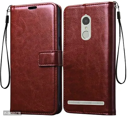 Coverblack Dual Protection Artificial Leather,Rubber Flip Cover For Lenovo A7020A48, K5 NoteVintage Brown-thumb2