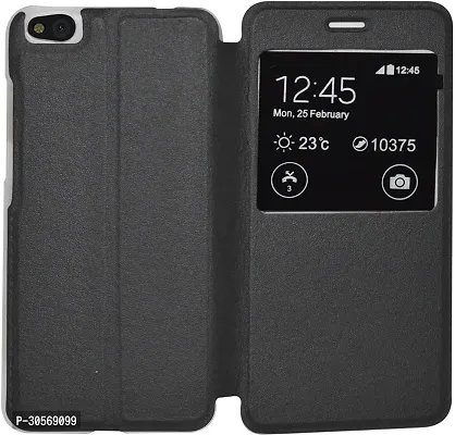 Coverblack Dual Protection Artificial Leather,Plastic Flip Cover For Xiaomi Mi 5CBlack-thumb0