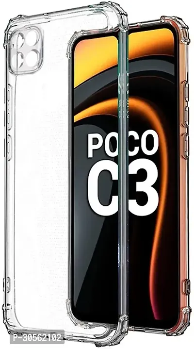 Coverblack Grip Case Rubber Back Cover For Poco Mzb07Rlin , Poco C 3Transparent Totu-thumb0