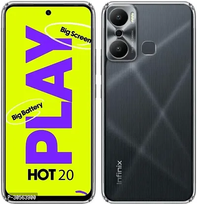 Coverblack Dual Protection Rubber Back Cover For Infinix X6825 , Hot 20PlayTransparent Totu-thumb0