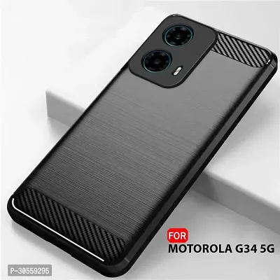 Coverblack Dual Protection Rubber Back Cover For Motorola G34 5GBlack-thumb5