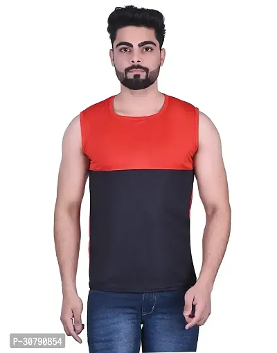 Stylish Black Nylon Colourblocked Vest For Men-thumb0