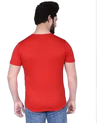 Elegant Red Nylon Solid Round Neck Tees For Men-thumb1