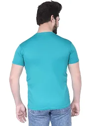 Elegant Blue Nylon Solid Round Neck Tees For Men-thumb1