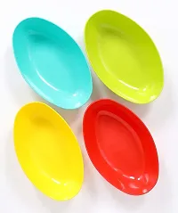 Luximal Set of 4 Unbreakable Colorful Microwave Safe Cooking and Serving Plastic Bowls Set for Kitchen Food, Cake, Desert, Snacks, Dry Fruits, Snacks, Salad and Dining Table-thumb1