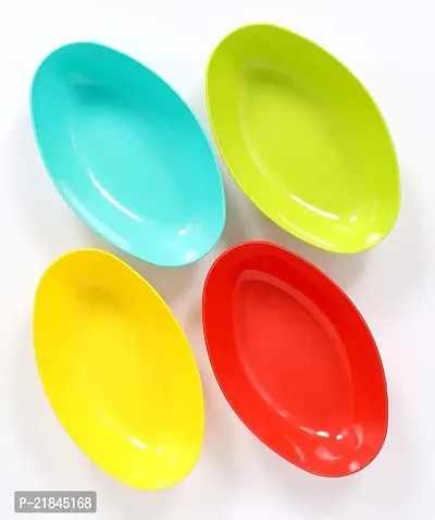 Luximal Set of 4 Unbreakable Colorful Microwave Safe Cooking and Serving Plastic Bowls Set for Kitchen Food, Cake, Desert, Snacks, Dry Fruits, Snacks, Salad and Dining Table-thumb2