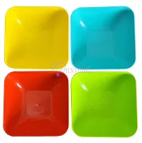 Luximal Plastic Microwave Safe Unbreakable Mixing Bowl/Salad/Dining Table/Kitchen Plastic Triangle Bowl Set of 4-thumb1