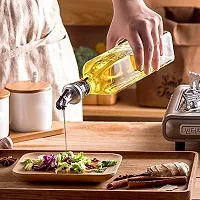 Luximal Kitchen Air Tight Transparent Glass Olive Oil Vinegar Dispenser Gravy Boat Bottle with Stainless Steel Leak-Proof Cruet Bottle, Salad Dressing and Seasoning Set for Dining Table Home (1)-thumb1