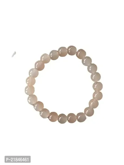 Luximal Natural Reiki Healing Feng Shui Vastu Crystal Gemstone Beads Bracelet Original Crystal Bracelets for Men and Women (Peach) (Peach)