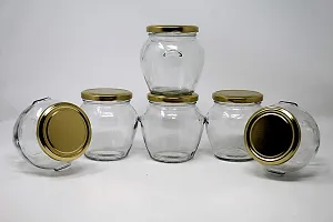 Luximal? Glass Jar with Air Tight Gold Lid for Kitchen Dried Masla Storage Jar,Honey Jar,Jar and Container,Spice Masala Jar 500 ML (pack Of 3)-thumb1