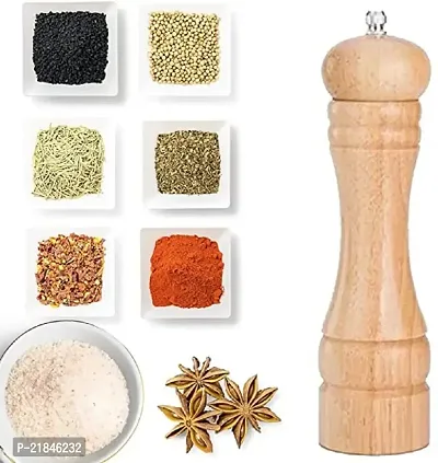 Luximal Traditional Wooden Salt Pepper Grinder, Mixer, Mill, Manual Shaker, Spice Storage with Ceramic Crusher, Sprinkler Adjustable Coarseness Setting for Kitchen