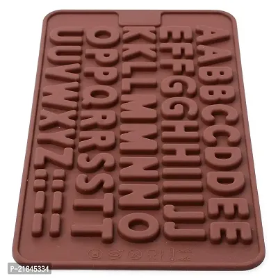 Luximal? Flexible Silicone Alphabets Chocolate Mould Candy Ice Making Cube Tray (21 x 15 cm, 56 Cavities)-thumb0