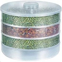 Luximal Plastic Sprout Maker Box | Hygienic Sprout Maker with 3 Container | Organic Home Making Fresh Sprouts Beans for Living Healthy Life Sprout Maker-thumb1
