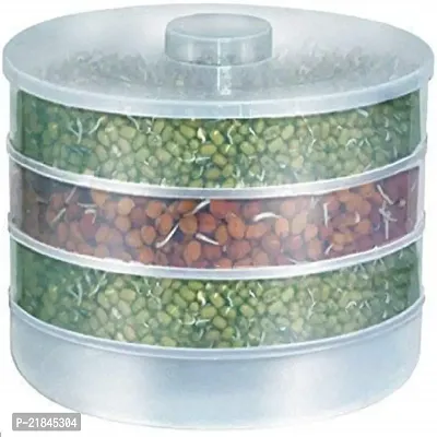 Luximal Plastic Sprout Maker Box | Hygienic Sprout Maker with 3 Container | Organic Home Making Fresh Sprouts Beans for Living Healthy Life Sprout Maker-thumb2