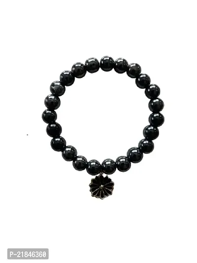 Luximal Natural Reiki Healing Feng Shui Vastu Crystal Gemstone Beads Bracelet Original Crystal Bracelets for Men and Women (Black_charms)