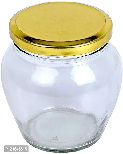 Luximal? Glass Jar with Air Tight Gold Lid for Kitchen Dried Masla Storage Jar,Honey Jar,Jar and Container,Spice Masala Jar 500 ML (pack Of 3)-thumb5