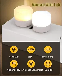 Luximal USB Plugin Night Light Mini LED Light Lamp Natural White LED Mini Flexible Lamp Small Night Lights for Kids Bedroom, Bathroom, Kitchen Outdoor Ambient USB Light Bulb (White, Pack of 4)-thumb2