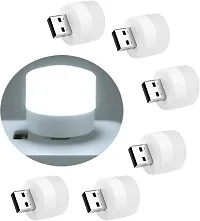 Luximal USB Plugin Night Light Mini LED Light Lamp Natural White LED Mini Flexible Lamp Small Night Lights for Kids Bedroom, Bathroom, Kitchen Outdoor Ambient USB Light Bulb (White, Pack of 4)-thumb1