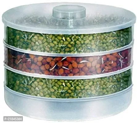 Luximal Plastic Sprout Maker Box | Hygienic Sprout Maker with 3 Container | Organic Home Making Fresh Sprouts Beans for Living Healthy Life Sprout Maker-thumb0