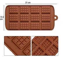 Luximal? Flexible Silicone Chocolate Mould Candy Ice Making Cube Tray Mould (21 x 12 cm, 15 Cavities) (Pack 1-Cubes)-thumb2