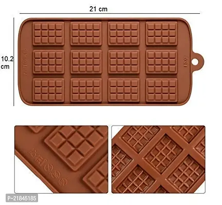 Luximal? Flexible Silicone Chocolate Mould Candy Ice Making Cube Tray Mould (21 x 12 cm, 15 Cavities) (Pack 1-Cubes)-thumb3