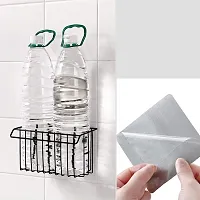 Luximal Metal Iron Sponge Holder Sink Stand Caddy Organizer Drain Rack Basket for Kitchen Brush Soap Dish-Washing Liquid, Towel Rack, Shampoo, Cosmetic Bottle Stand for Bathroom (Black)-thumb4