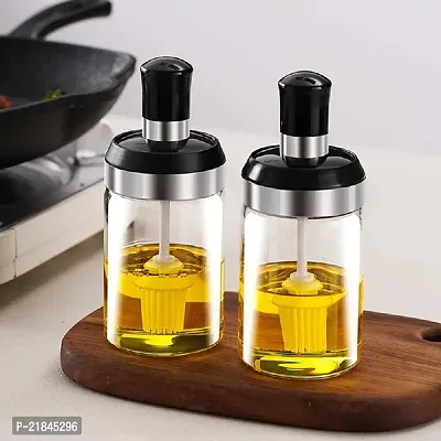 Luximal Glass Pickle Jar for Dining Table with Spoon, Spoon Jar, Salt Jar, Spice jar for Kitchen - 250 Ml, Transparent
