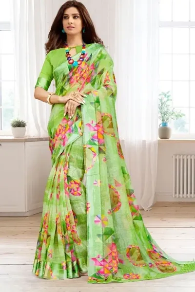 New In Chiffon Saree with Blouse piece 