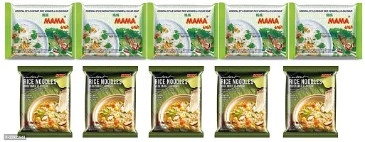 MAMA Vegetarian Gluten Free Combo Pack of 10 - Rice Vermicelli Noodles and Rice Vermicelli Clear Soup