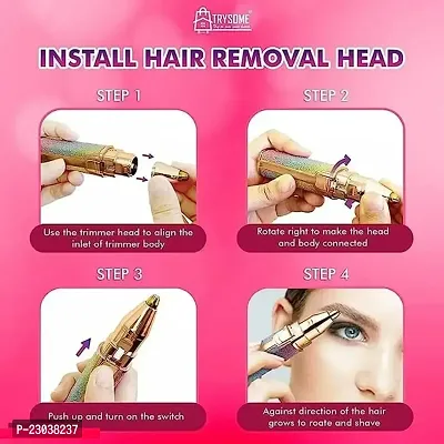 Eyebrow trimmer for women, epilator for women, facial hair remover for women,Face, Lips, Nose Hair Removal Electric Trimmer with Light- (Multi)-thumb2