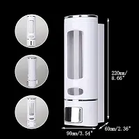 White Hand Wash Soap Dispenser for Bathroom Wall Mounted Plastic ABS - Pack of 1-thumb3