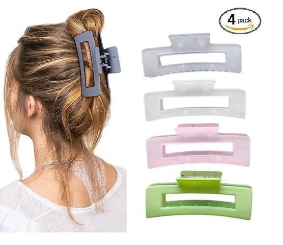 Big Hair Claw Clips Large Butterfly Hair Clips for Women 3.6 Large Jelly Clip Larger Size Hair Clip for Girls Hair Accessories for Long Thick Hair 4 Pcs