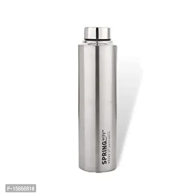 Useful Stainless Steel Water Bottle 1000Ml -Set Of 1,Silver