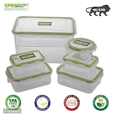 Fresh Lock, Bpa Free, Microwave Safe Storage Food Container Of 6 Pcs With Airtight Leak Proof Locking Lid