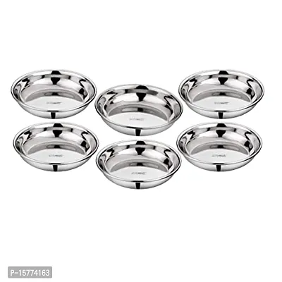 Useful Stainless Steel Halwa Plate - Set of 6, Silver-thumb0