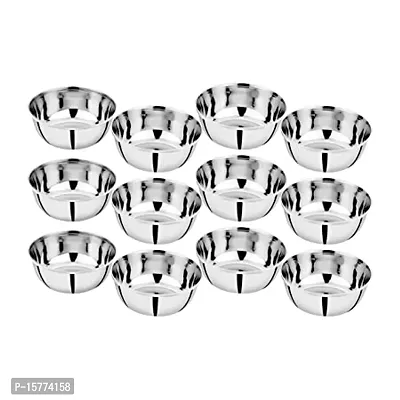 Useful Stainless steel Modern Bowl - 200ml, Set of 12, Silver