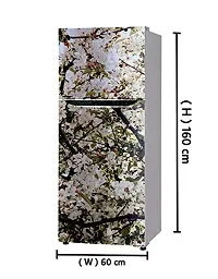 Advait Designs - White Flower Leaves Decorative Wallpaper Poster Adhesive Vinyl Fridge wrap Decorative Sticker (PVC Vinyl Covering Area 60cm X 160cm ) FD157-thumb2