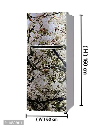 Advait Designs - White Flower Leaves Decorative Wallpaper Poster Adhesive Vinyl Fridge wrap Decorative Sticker (PVC Vinyl Covering Area 60cm X 160cm ) FD157-thumb3