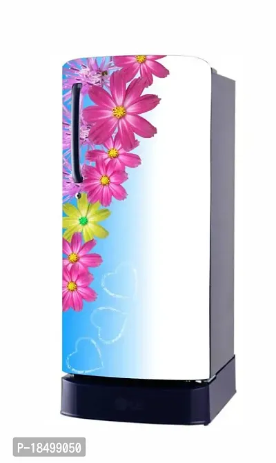 Advait Designs Beautifull Decorative Colourful Flower Fridge Sticker (Multicolor PVC Vinyl 120x60)-AEFS100