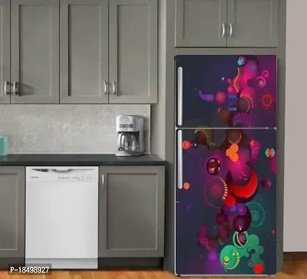 Advait Designs Abstract Design Colourfull Design Fridge Sticker Fridge Wrap Decorative Sticker (PVC Vinyl 160x60)-AD_PCFS350-thumb0