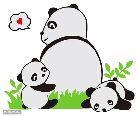 Beautiful Baby Panda Leaves Loving Panda Mom Wall Sticker  63X76 Cm