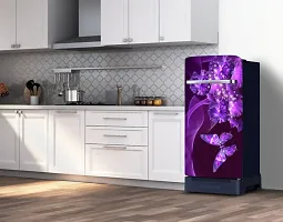 Advait Designs Beautifull Butterfly and Colouful Flowers Fridge Sticker (Multicolor PVC Vinyl 120x60)-AEFS95-thumb2