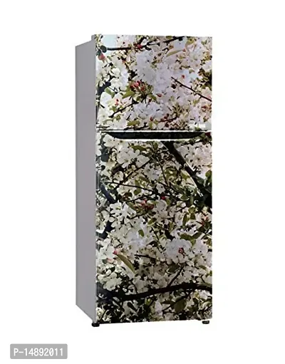 Advait Designs - White Flower Leaves Decorative Wallpaper Poster Adhesive Vinyl Fridge wrap Decorative Sticker (PVC Vinyl Covering Area 60cm X 160cm ) FD157-thumb4