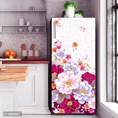 ADVAIT Design Abstract Design Colourfull Flower Fridge Wrap Decorative Sticker (120 CmX60Cm )