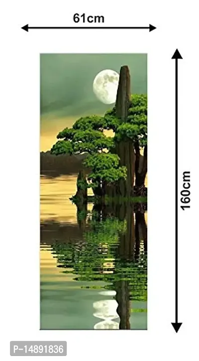 Advait Designs - Decorative Water Tree  Moon Wallpaper Poster Abstract Beautiful Nature Extra Large 3D Fridge Sticker (PVC Vinyl Covering Area 61cm X 160cm ) FD44-thumb3