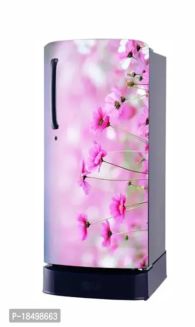 ADVAIT Design Vinyl Beautiful Pink Flower Adhesive Vinyl Sticker Fridge wrap Decorative Sticker (120 CmX60Cm )-thumb5