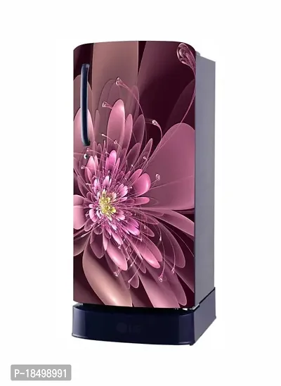 ADVAIT Design Abstract Design Colourfull Flower Fridge Wrap Decorative Sticker (120 CmX60Cm )-thumb5