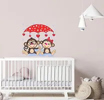 Monkey Couple Cartoon Drawing Wall Sticker   60X60 Cm-thumb2