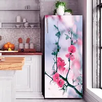 Advait Designs Beautifull Decorative Colourful Flower Fridge Sticker (Multicolor PVC Vinyl 120x60)-AEFS84-thumb1