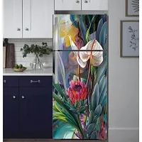 Advait Designs Abstract Design Flower Fridge Sticker Fridge Wrap Decorative Sticker (PVC Vinyl 160x60)-AD_PCFS335-thumb2